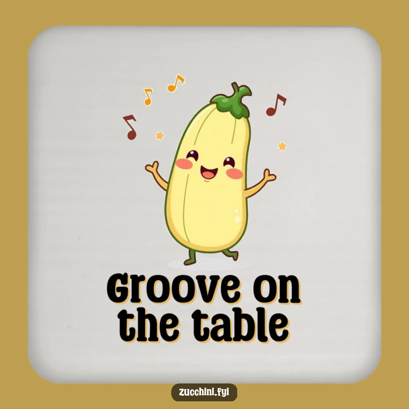 Funny Zucchini Jig Coaster - Cute Vegetable Character Drink Protector for Fun