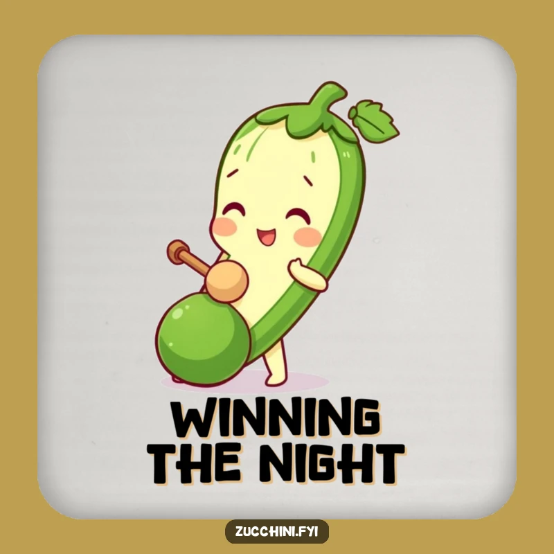 Funny Zucchini Mallet Coaster - Playful Veggie Protection, Quirky Drink Gift