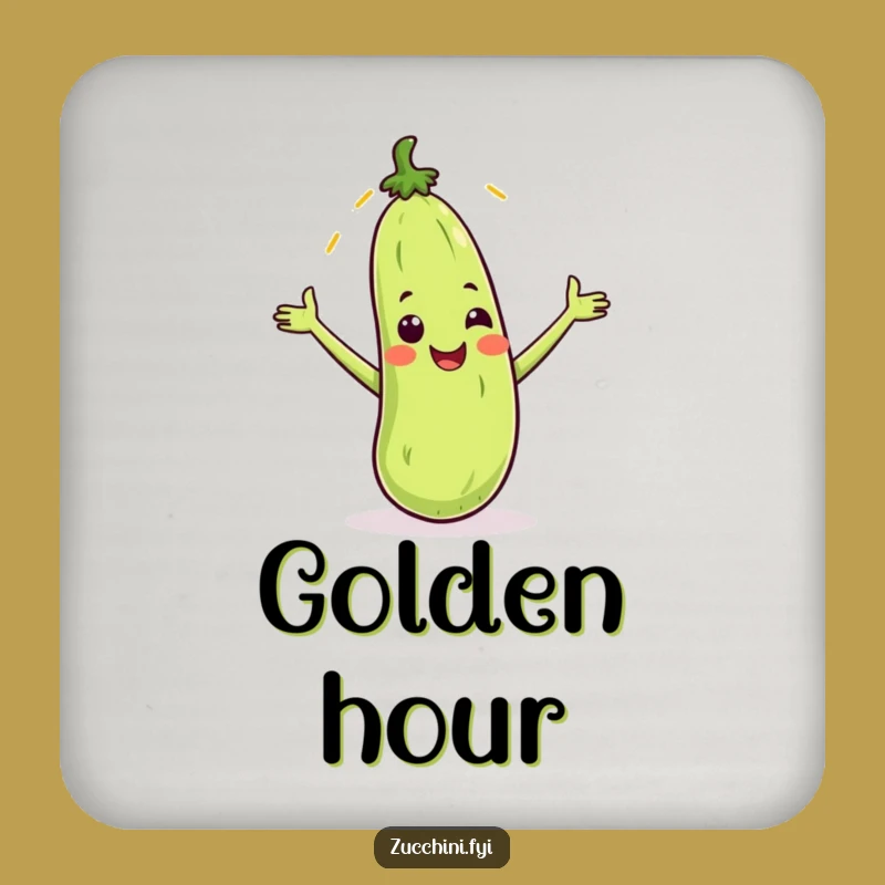 Funny Zucchini Sunbeam Coasters: Happy Veggie Set, Perfect Table Protection & Humorous Gift