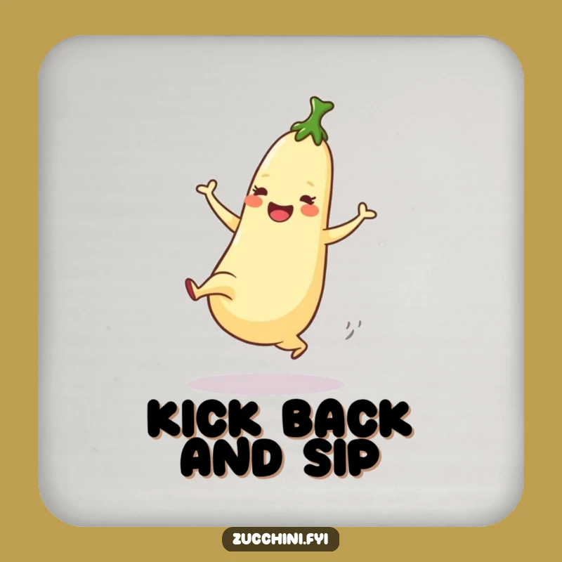 Funny Dancing Zucchini Coaster: High Kick Drink Accessory, Perfect Funny Gift