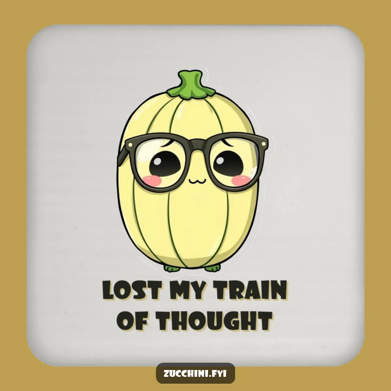 Funny Bewildered Zucchini Coaster: Protect with Specs Style!