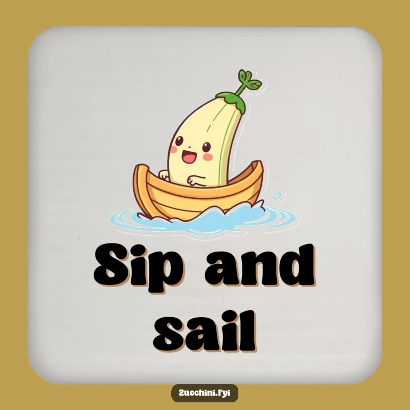 Funny Zucchini Boat Sailing Coasters: Protect Surfaces with Humor