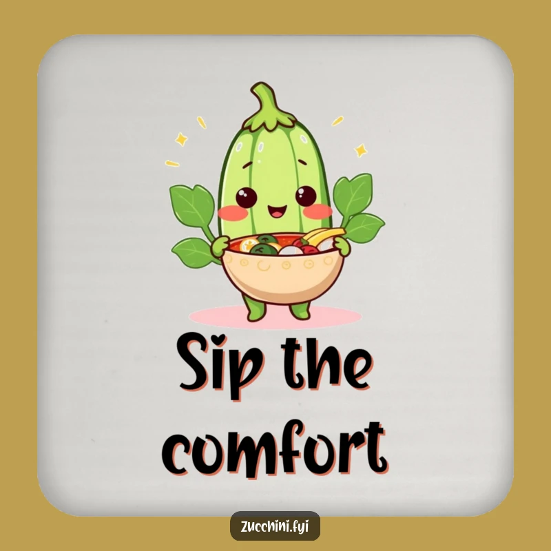 Funny Cheerful Zucchini Coasters: Protect Your Surfaces with Warm Veggie Hospitality
