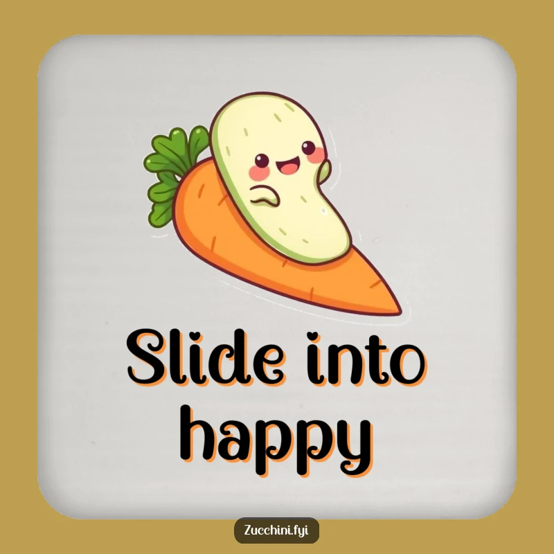 Funny Zucchini Carrot Slide Coaster: Playful Veggie Protection with Charm