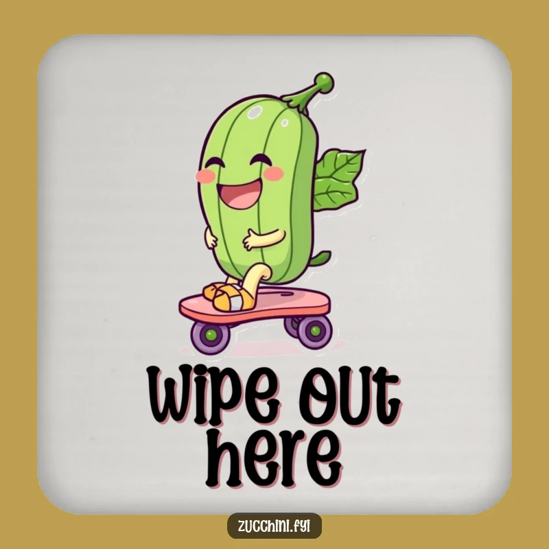 Funny Roller Skate Zucchini Coaster: Protect Surfaces with Veggie Fun