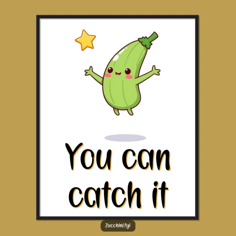 Funny Jumping Zucchini Star Catcher Poster: Inspire Your Walls!