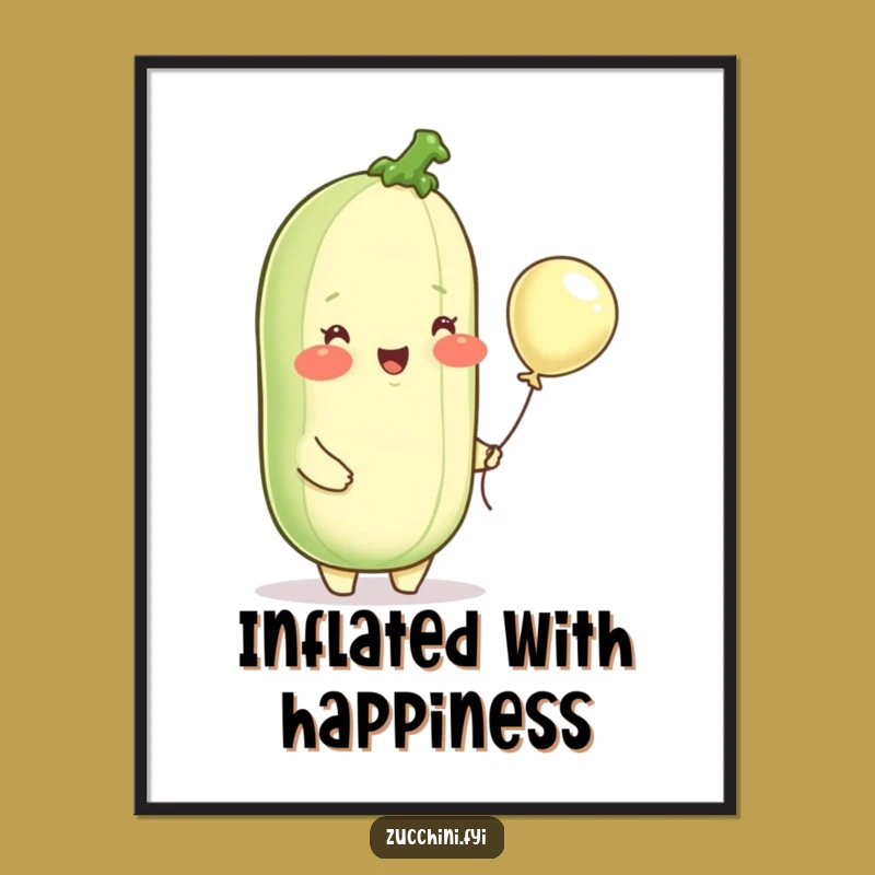 Funny Zucchini Balloon Poster: Brighten Your Walls with This Joyful Veggie Art