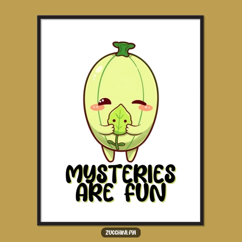 Funny Zucchini Wink Poster - Cheeky Veggie Art, Humorous Wall Decor