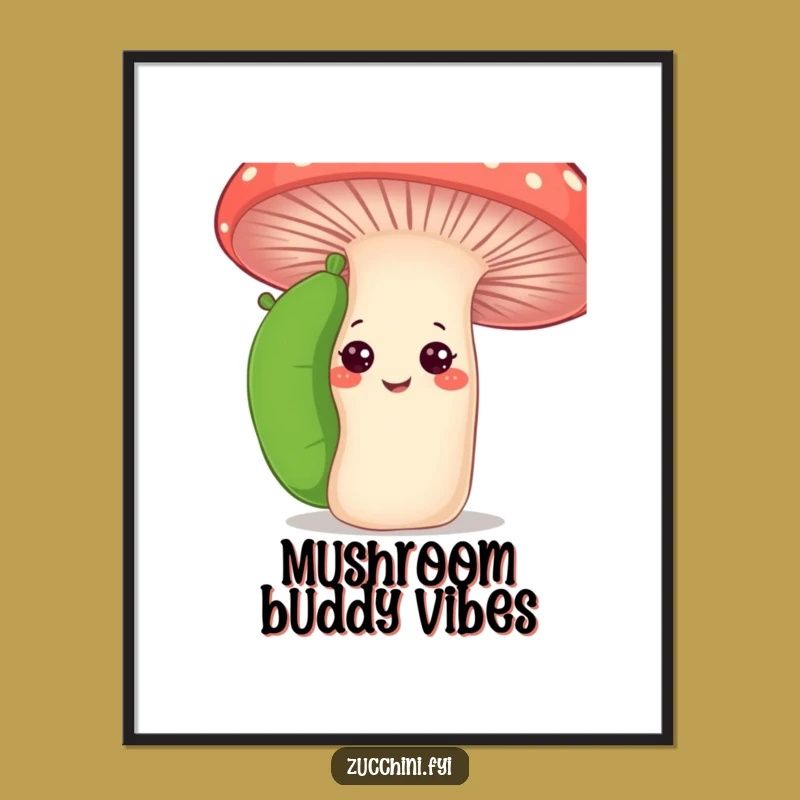 Funny Curious Zucchini Poster: Garden Hide-and-Seek Art Gift