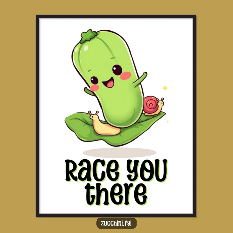 Funny Zucchini Snail Poster: Decorate with Humorous Competition