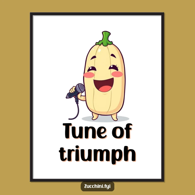 Funny Singing Zucchini Poster: Rockstar Veggie Art, Perfect Music Decor & Humorous Gift