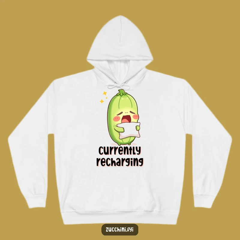 Funny Sleepy Zucchini Hoodie - Cozy Veggie Pillowwear for Ultimate Relaxation
