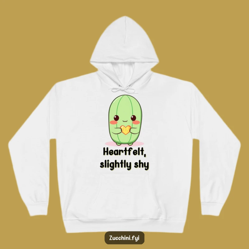 Funny Blushing Zucchini Hoodie: Cozy Sweetheart Veggie - Warm Loving Gift