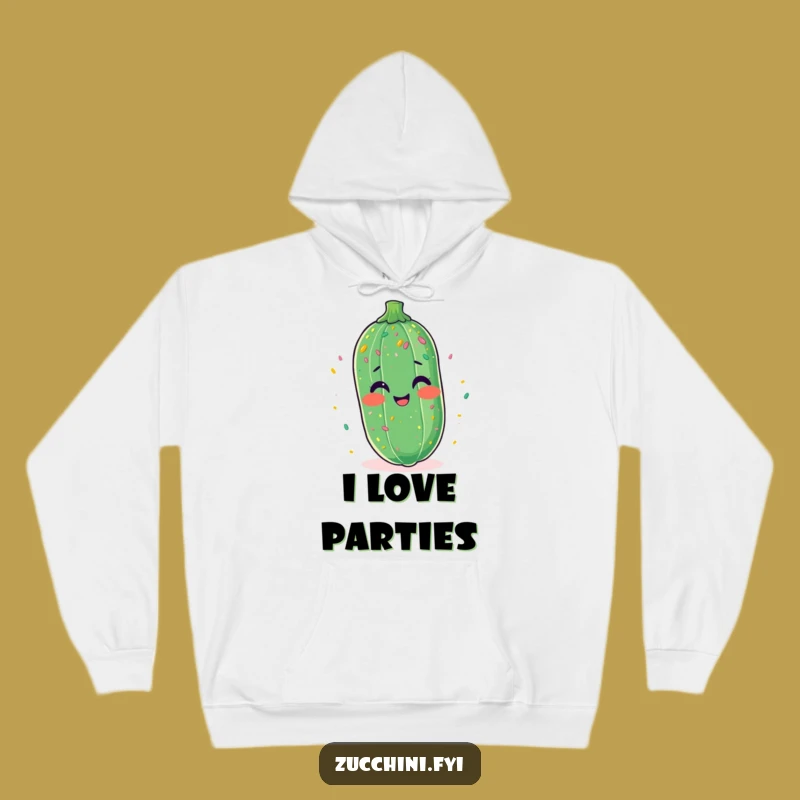 Funny Giggling Zucchini Hoodie: Warm Confetti Party - Cozy Funny Gift