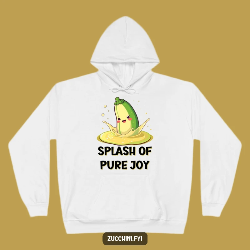 Funny Happy Zucchini Splashing Sparkle Juice Hoodie - Cozy & Joyful Comfort