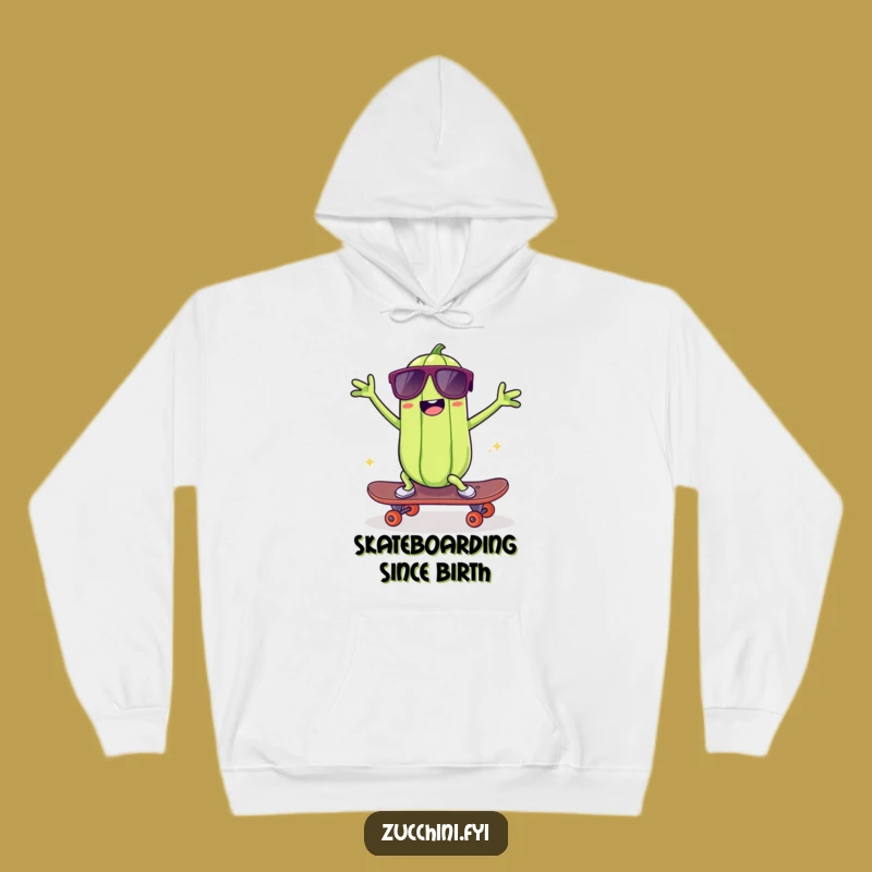 Funny Skater Zucchini Hoodie: Cozy & Cool Veggie Lover Gift