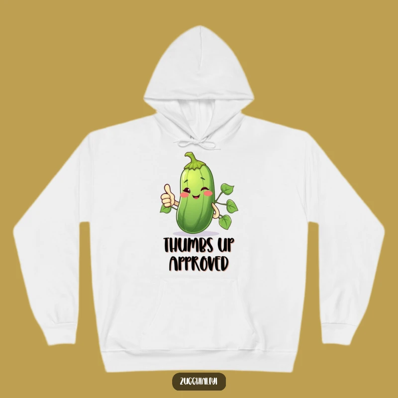 Funny Winking Zucchini Hoodie: Cozy Thumbs Up Veggie Sweatshirt, Perfect Funny Gift