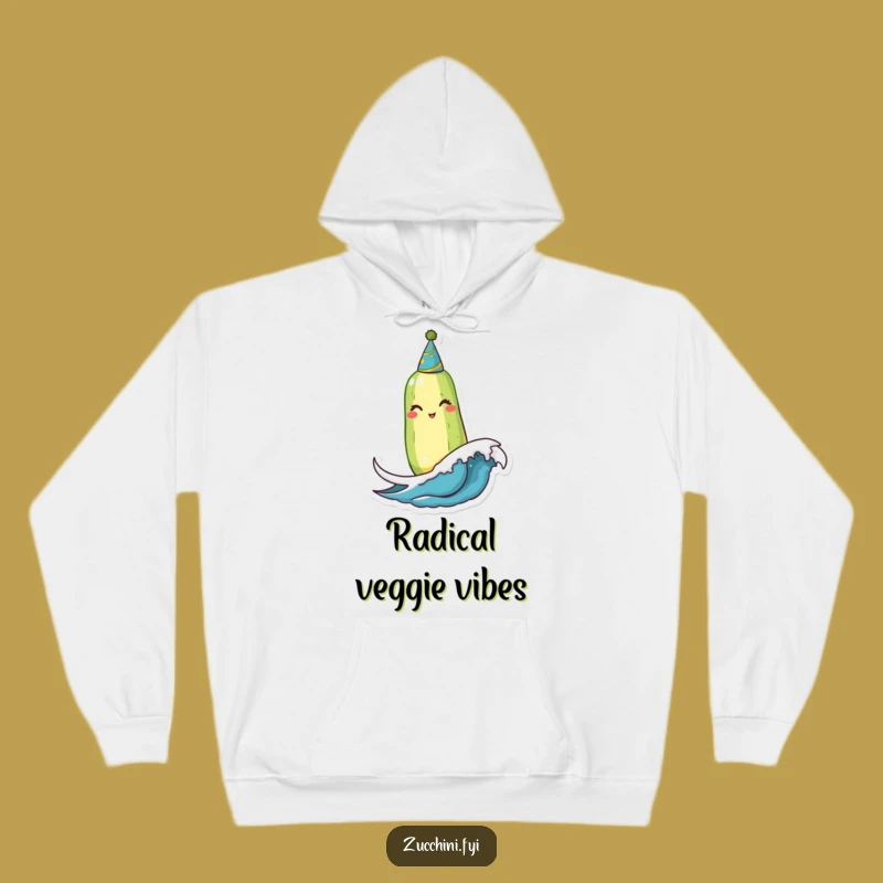 Funny Winking Zucchini Party Wave Hoodie: Cozy Up with This Hilarious Veggie Gift!