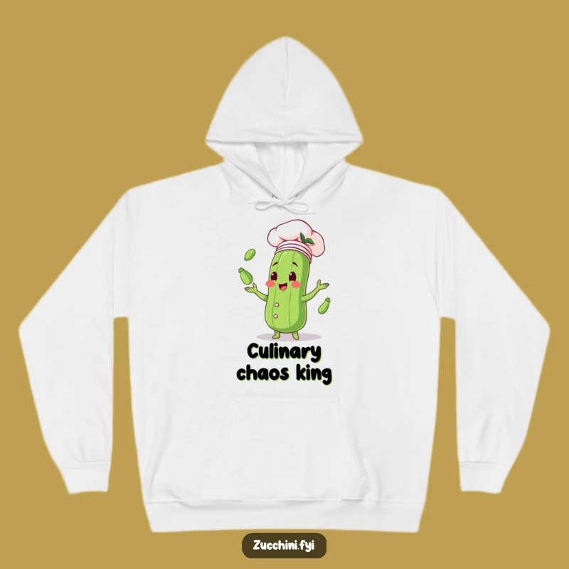 Funny Zucchini Chef Hoodie - Cozy Vegetable Juggler for Warm Giggles