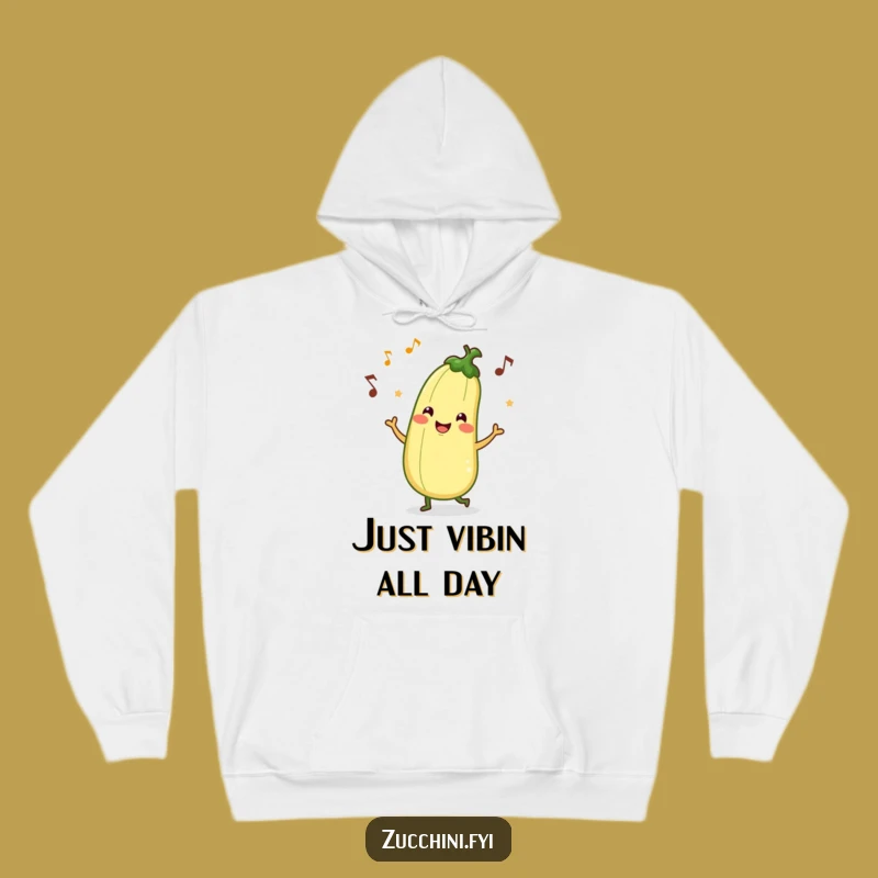 Funny Zucchini Groovy Jig Hoodie - Cozy Vegetable Character for Laughs