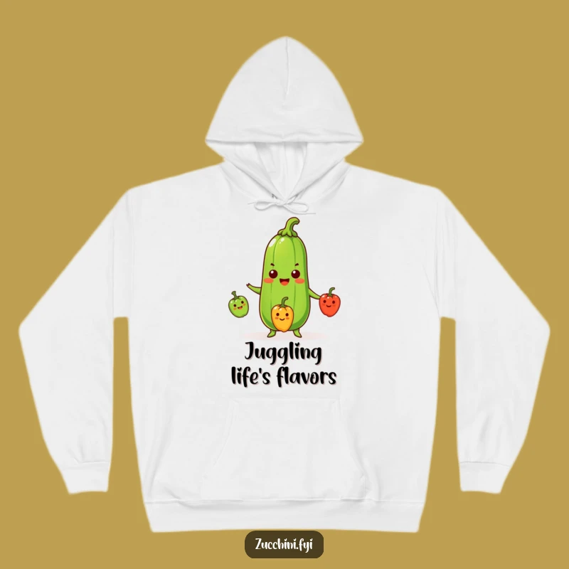 Funny Zucchini Hoodie: Cozy Juggling Veggie Sweatshirt, Perfect Humorous Gift