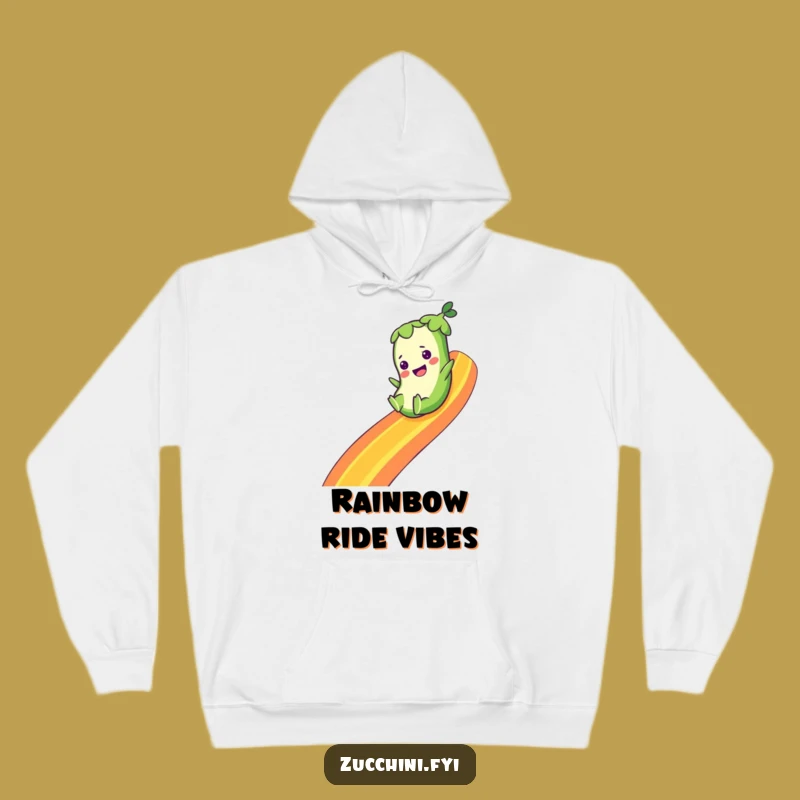 Funny Zucchini Rainbow Hoodie - Cozy Vegetable Dreamer for Warm Smiles