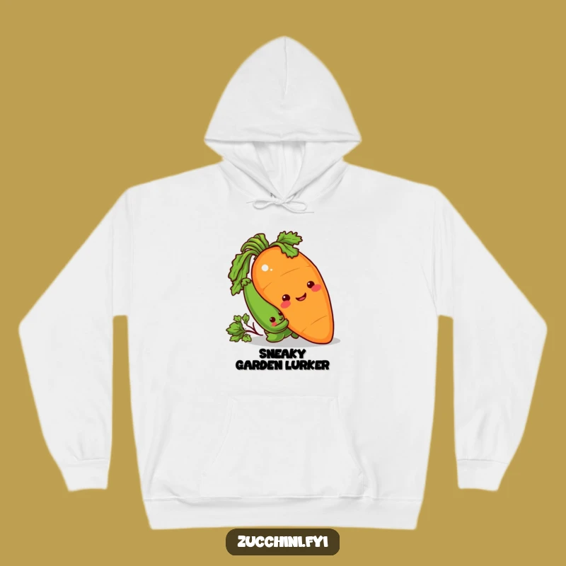 Funny Veggie Heist Hoodie: Cozy Sneaky Zucchini & Carrot Sweatshirt, Perfect Funny Gift