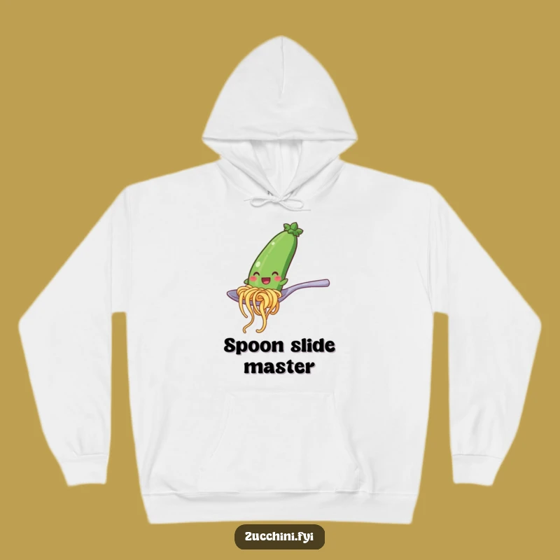 Funny Zucchini Noodle Spoon Slide Hoodie: Cozy Comfort, Comedic Charm