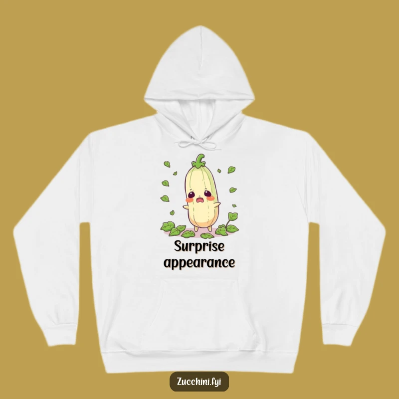 Funny Startled Zucchini Hoodie: Cozy Up with Comical Vegetable Jitters