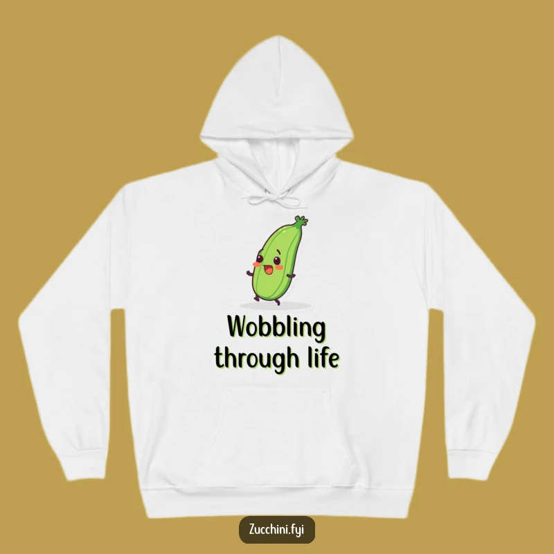 Funny Tripping Zucchini Hoodie: Cozy Clumsy Veggie Sweatshirt, Perfect Warm & Humorous Gift