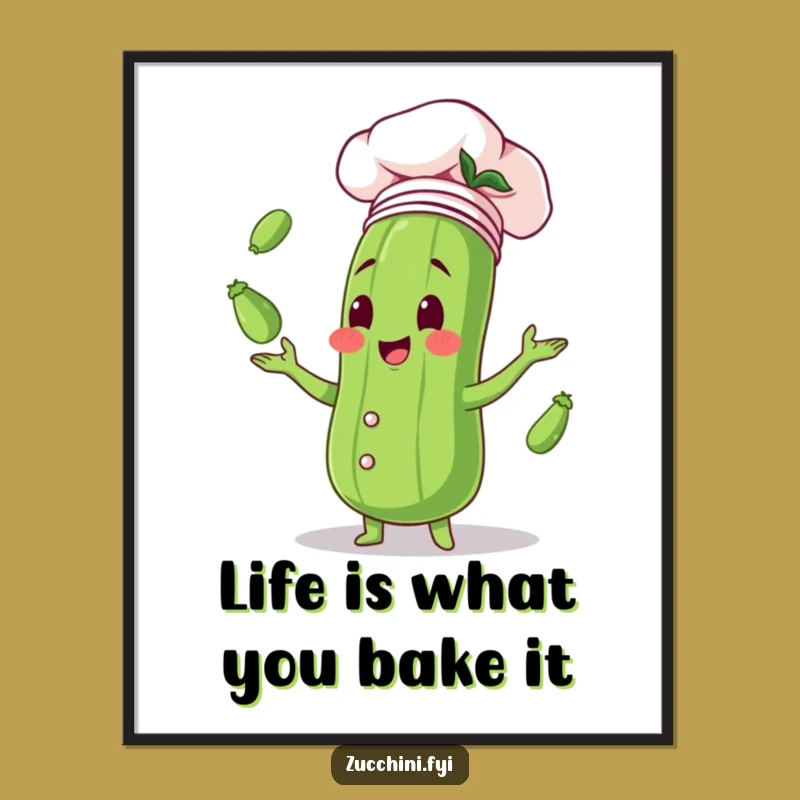 Chef Zucchini Free Printable Wall Art: Hilarious Downloadable Juggling Veggie Art!