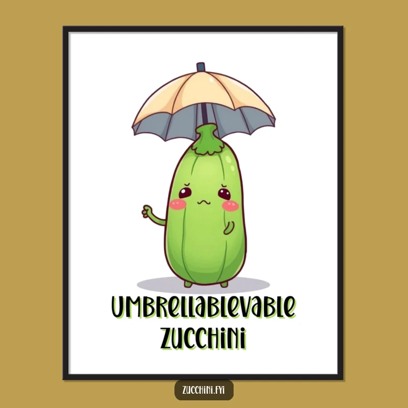 Free Printable Confused Zucchini Art: Funny Wobbly Veggie Downloadable Wall Decor