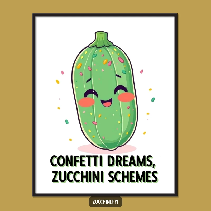 Free Printable Wall Art: Giggling Confetti Zucchini Downloadable Fun Decor