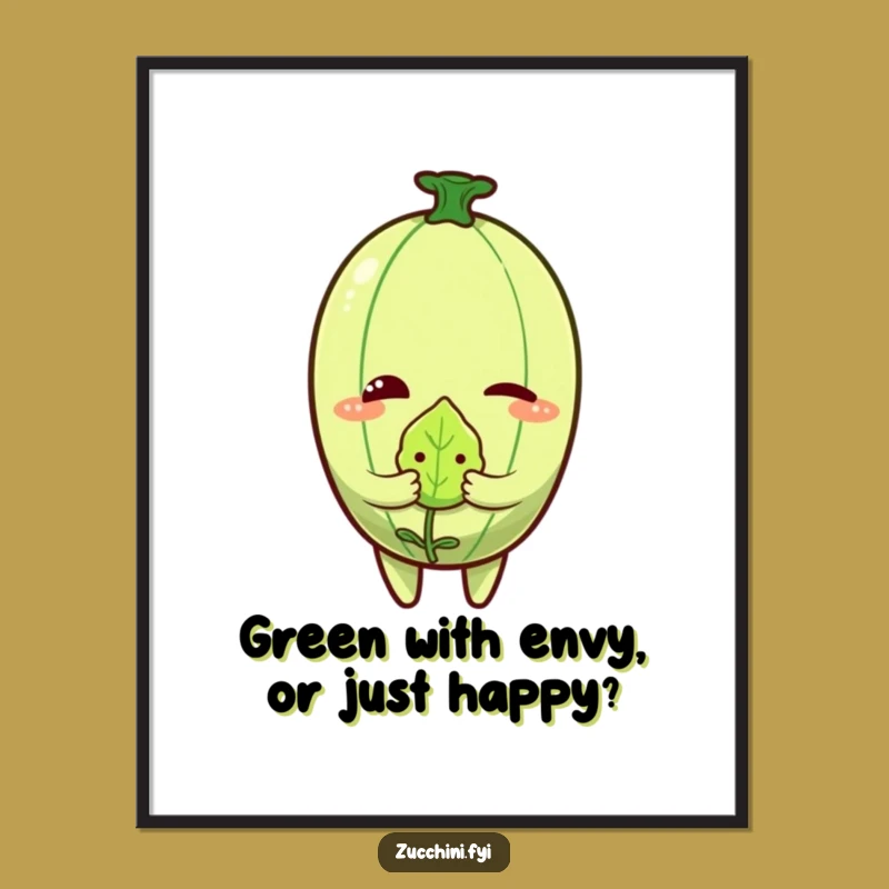 Free Printable Wall Art: Winking Zucchini for Playful Decor