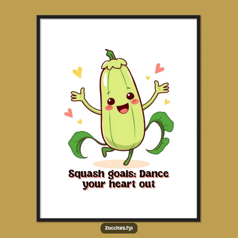 Free Printable Wall Art: Zucchini Dancer for Quirky Decor