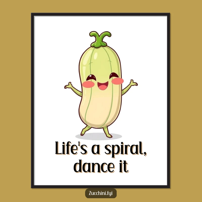 Funny Free Printable Wall Art: Zucchini Dancer, Quirky Downloadable Decor!