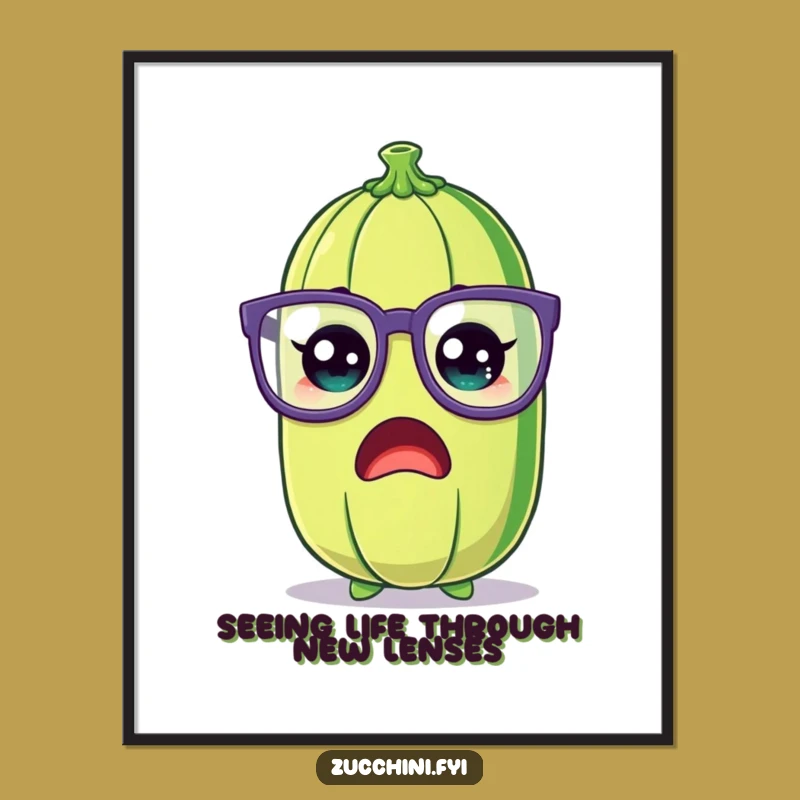 Funny Free Printable Zucchini Wall Art: Goofy Glasses Downloadable Decor