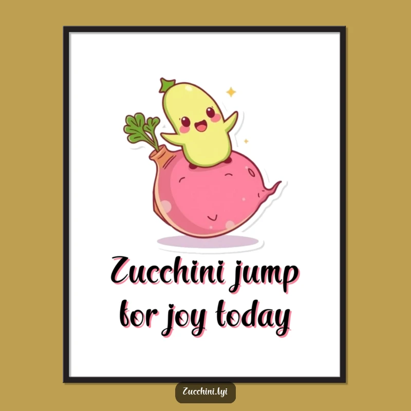 Funny Giddy Zucchini Wall Art Free Printable - Whimsical Downloadable Decor for a Playful Vibe