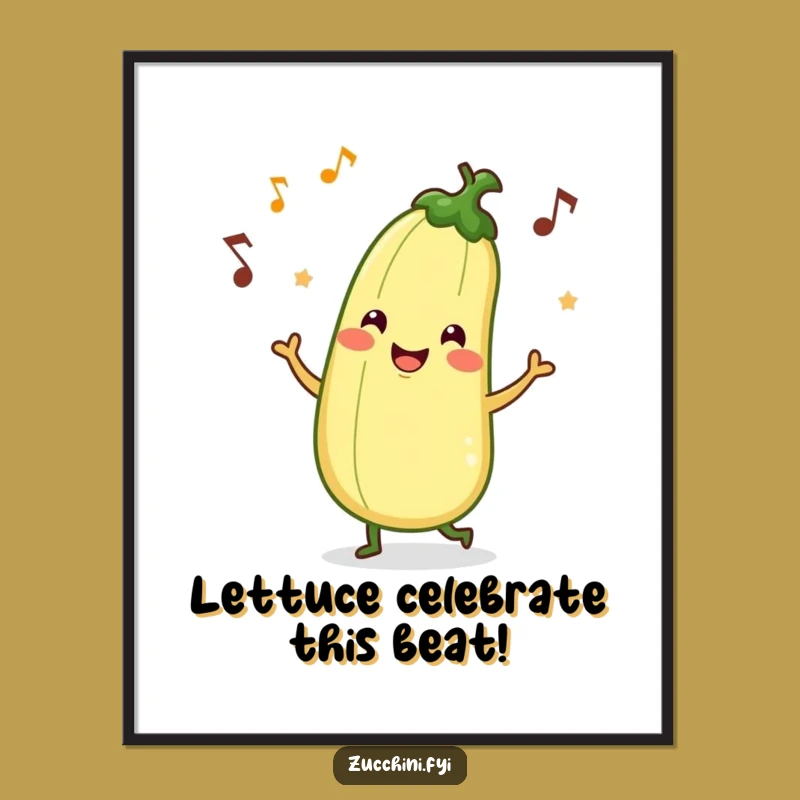 Funny Zucchini Jig Free Printable Wall Art: Hilarious Downloadable Dancing Veggie Art!