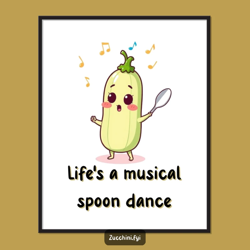Dancing Zucchini Free Printable Wall Art: Funny Musical Decor - Downloadable Art Gift!