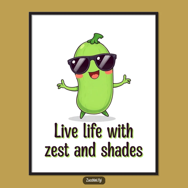 Funny Free Printable Wall Art: Dancing Zucchini, Downloadable Whimsy
