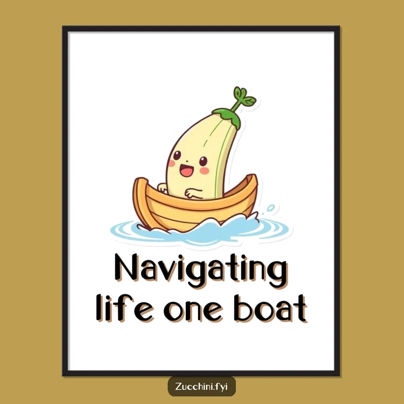 Funny Free Printable Wall Art: Zucchini Boat Voyage, Whimsical Downloadable Decor!