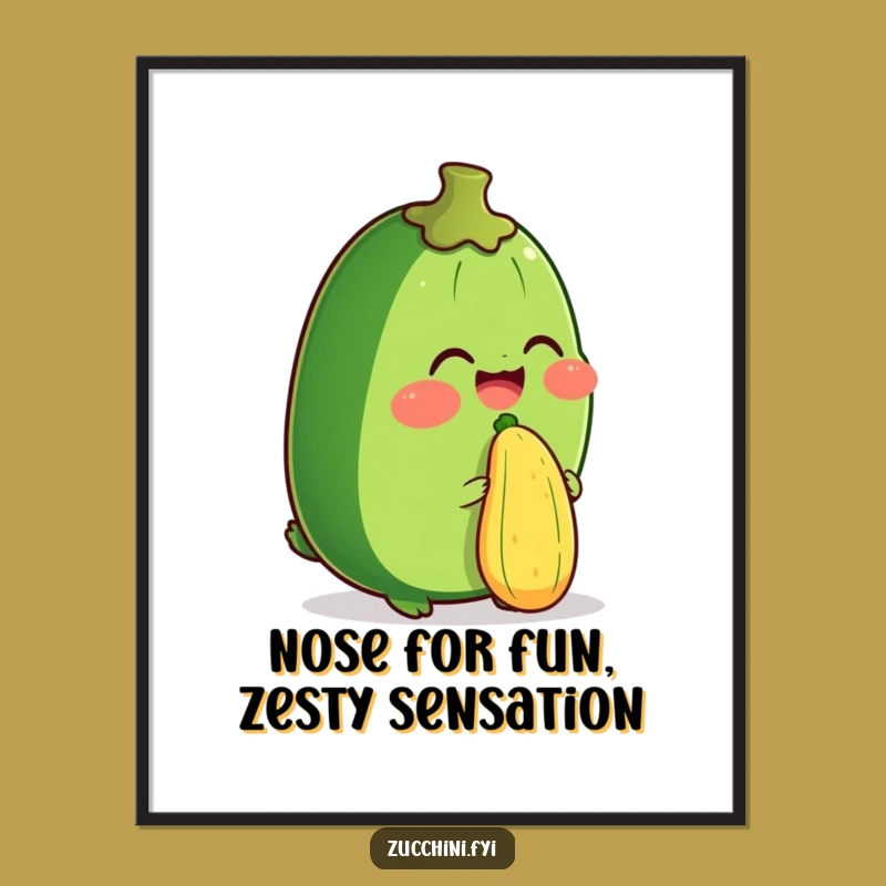 Funny Free Printable Wall Art: Zucchini Nose Balance - Quirky Downloadable Decor Gift!
