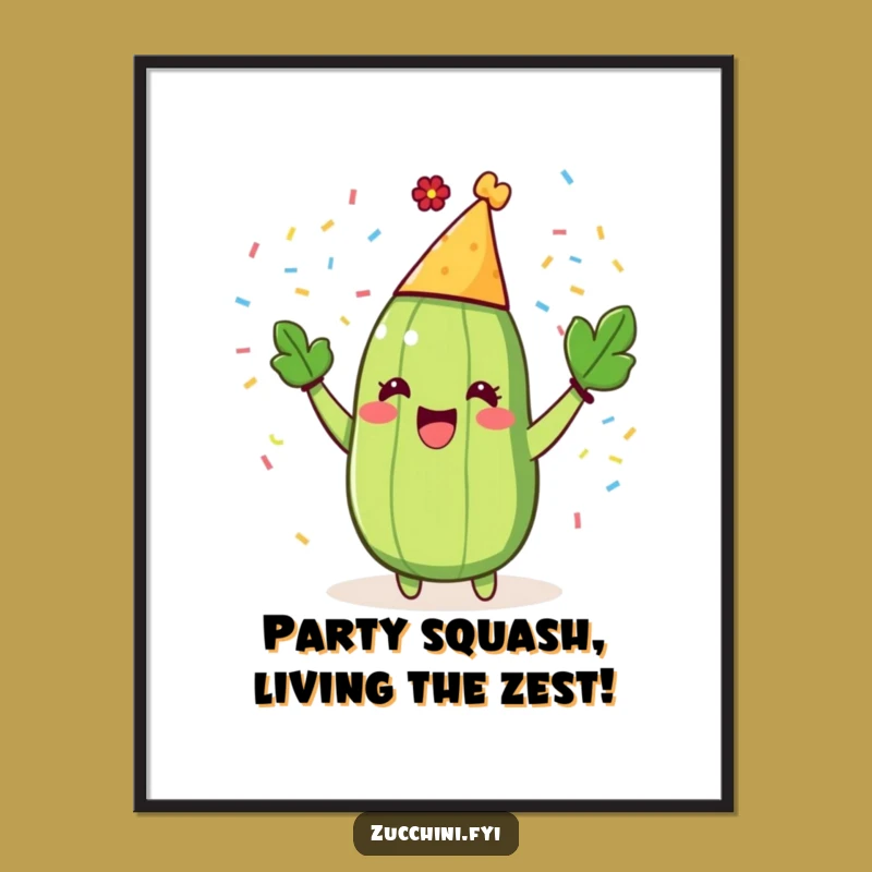Free Printable Wall Art: Glee Zucchini Party Hat Confetti Funny Downloadable Art