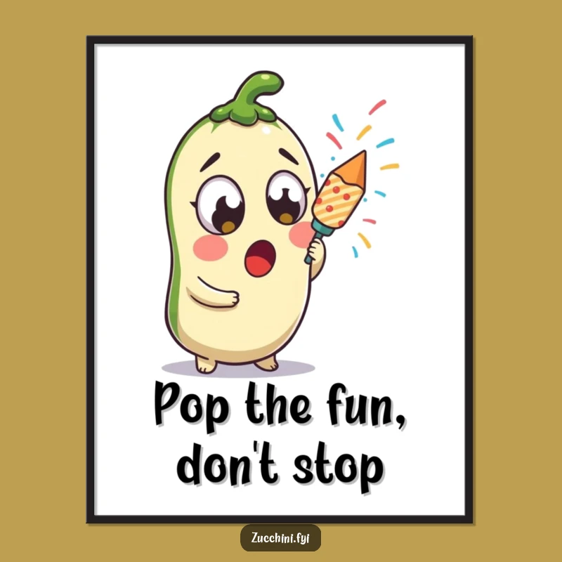 Free Printable Wall Art: Surprised Zucchini Confetti - Hilarious Funny Downloadable Decor