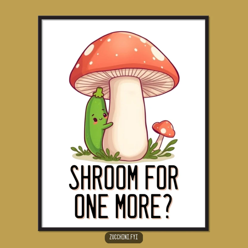 Funny Free Printable Zucchini Wall Art: Shy Veggie Downloadable Decor