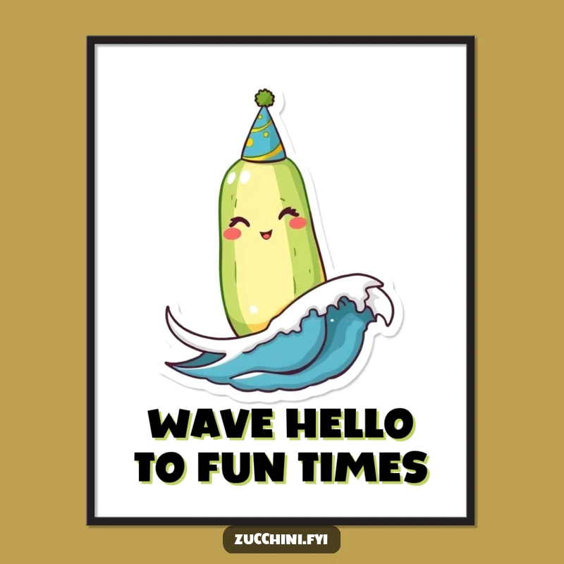 Free Printable Wall Art: Winking Zucchini Party Vibes, Hilarious Downloadable Decor for Your Home