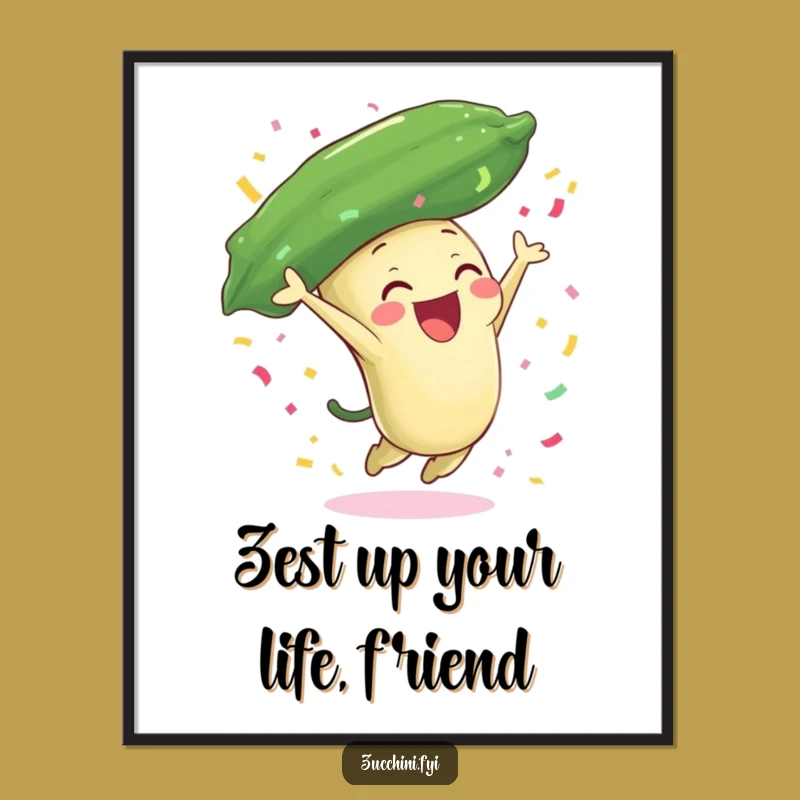 Free Printable Wall Art: Zucchini Celebration, Energetic DIY Downloadable Decor!