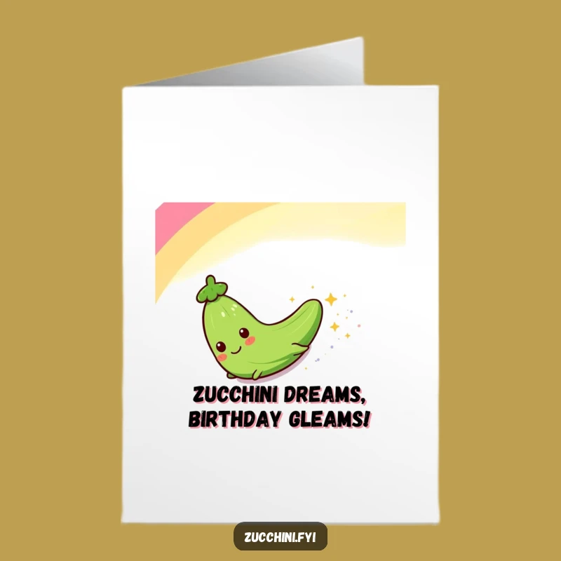 Free Printable Birthday Card: Funny Zucchini Rainbow Slider - Hilarious Downloadable Gift!