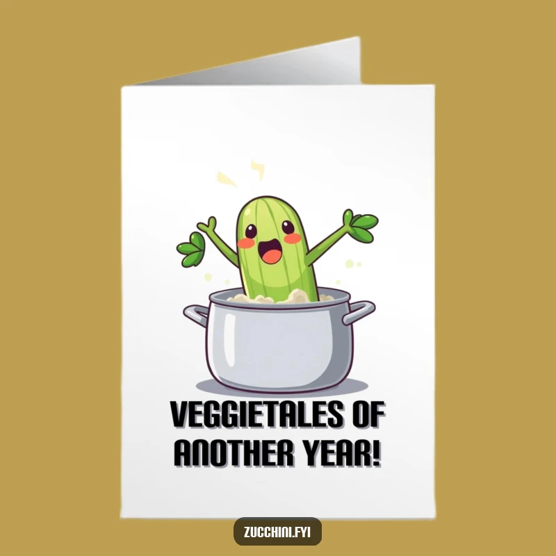 Free Printable Birthday Card: Funny Zucchini's Epic Dive - Hilarious Downloadable Gift!